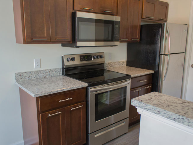 Ashton Place Townhomes Lexington Brown Shaker Cabinet