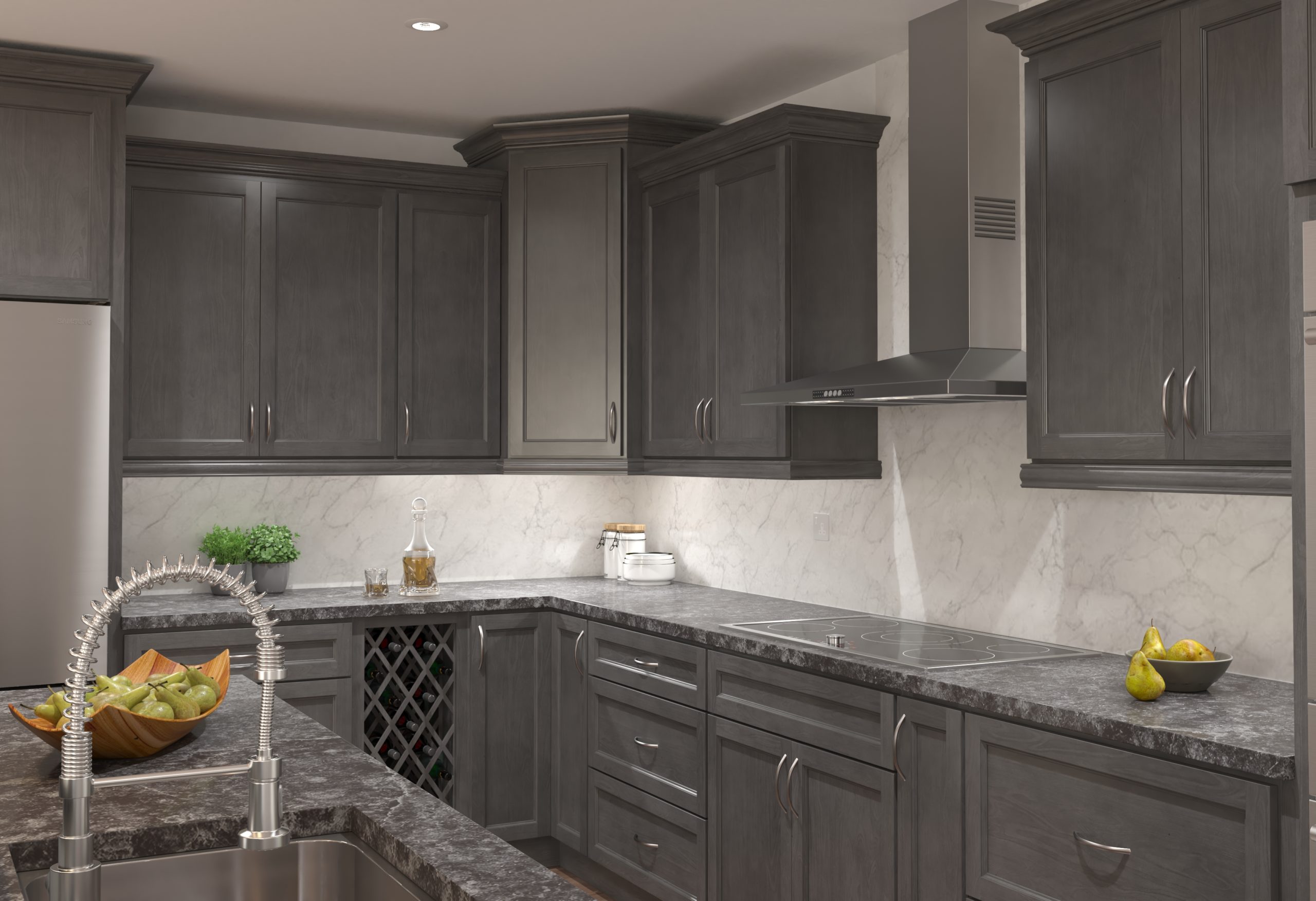 Graphite Cabinets Stained Gray Finish Choice Cabinet