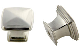 Decorative Hardware square knob satin nickel