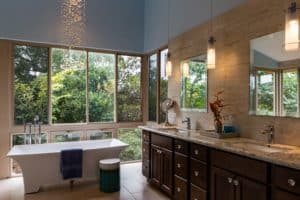 brown bathroom cabinets