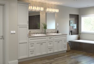 base bathroom cabinets with gold pulls
