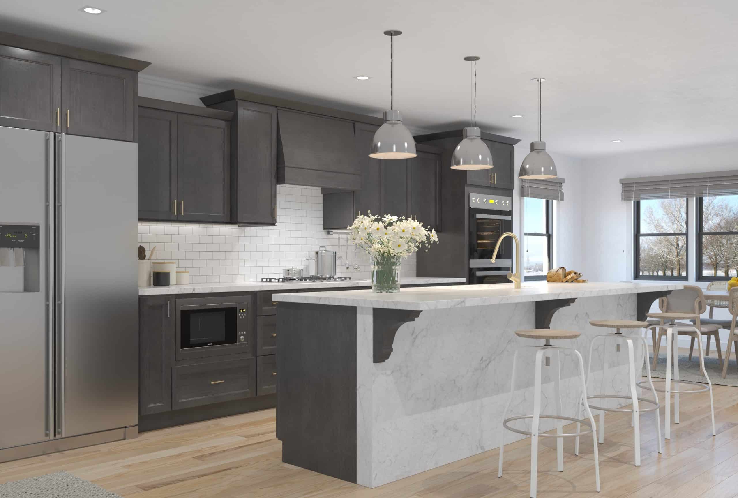 brown kitchen cabinets