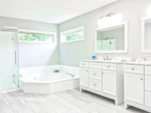 white bathroom cabinets