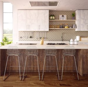 white marble kitchen cabinets