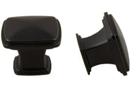 Decorative Hardware square knob matte black