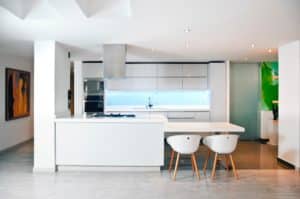 whitish blue cabinet lights