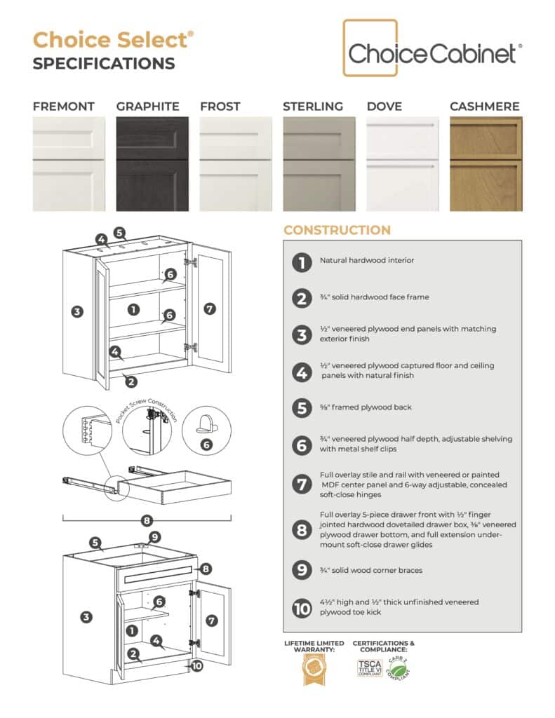 Choice Cabinet Spec Sheet cover